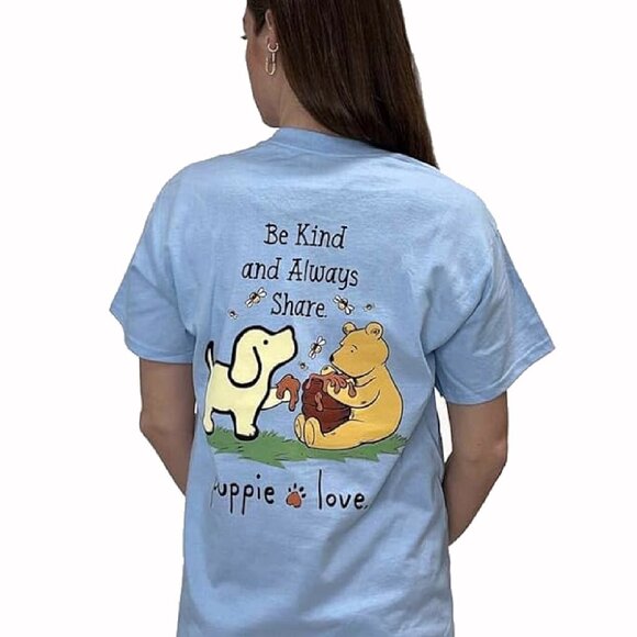 Puppie Love Dog Youth Be Kind and Always Share Winnie Short Sleeve T-Shirt NEW - Picture 3 of 7